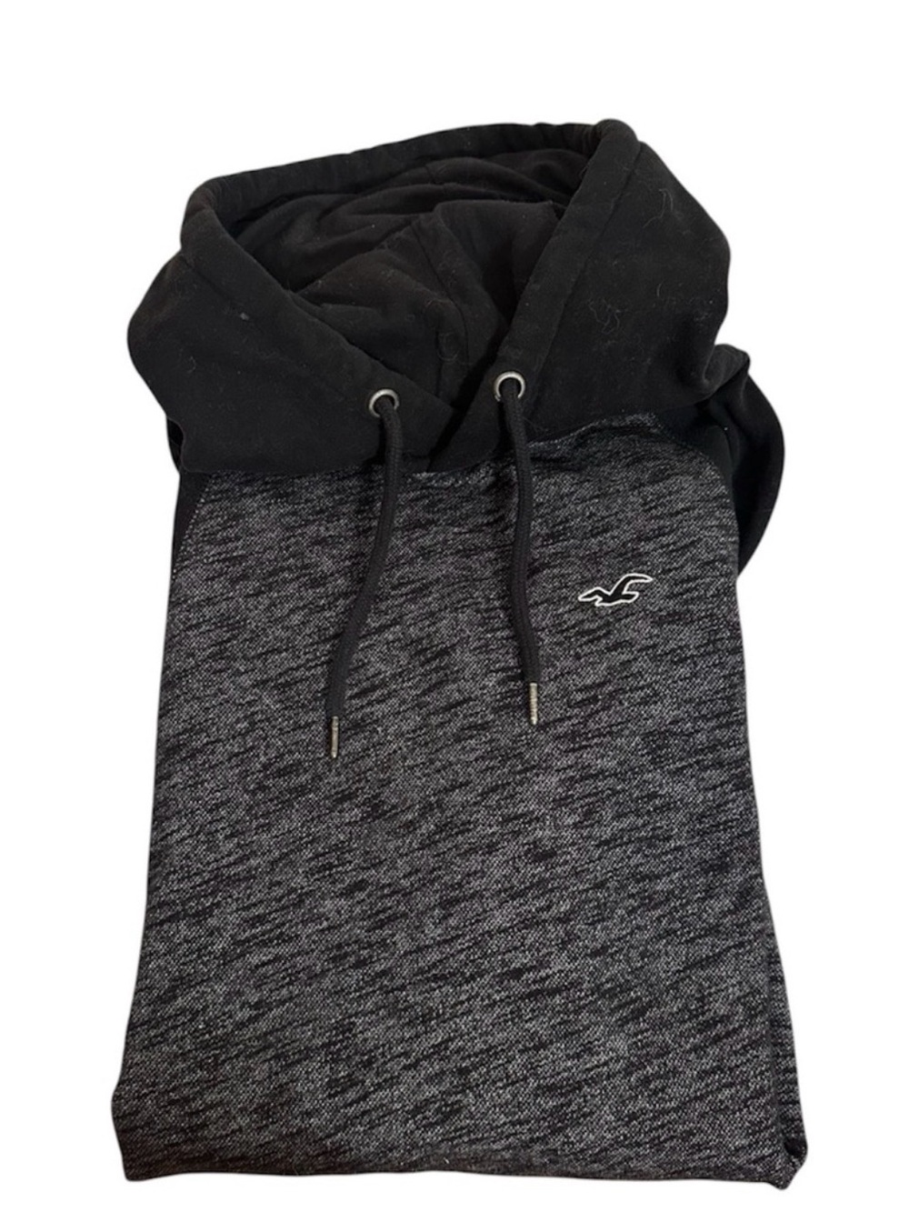 Hollister Black & Charcoal Hooded Drawstring Sweatshirt